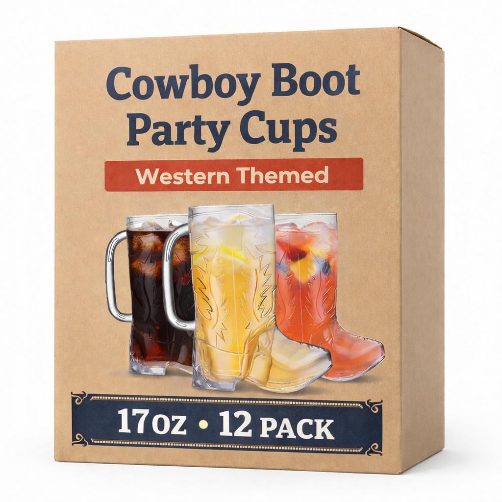 JoyServe Cowboy Boot Mug front view with sturdy handle for party drinks