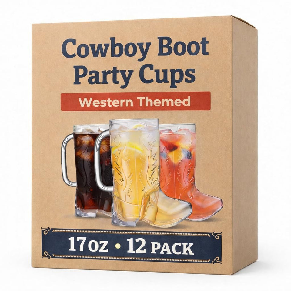 JoyServe Cowboy Boot Mug front view with sturdy handle for party drinks