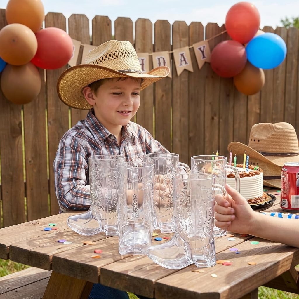 JoyServe Cowboy Boot Mug party-favor idea suggests reusable western-themed keepsake