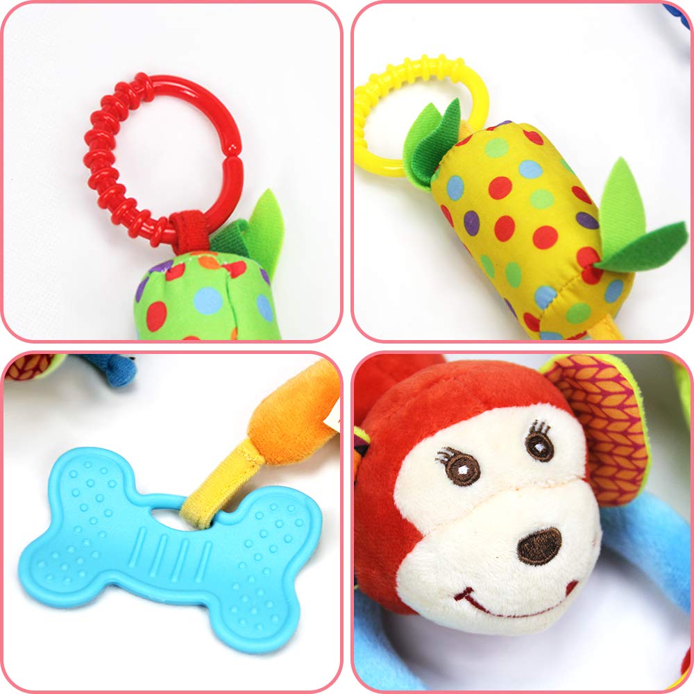 Joyshare owl rattle encourages color perception with high-contrast shapes.