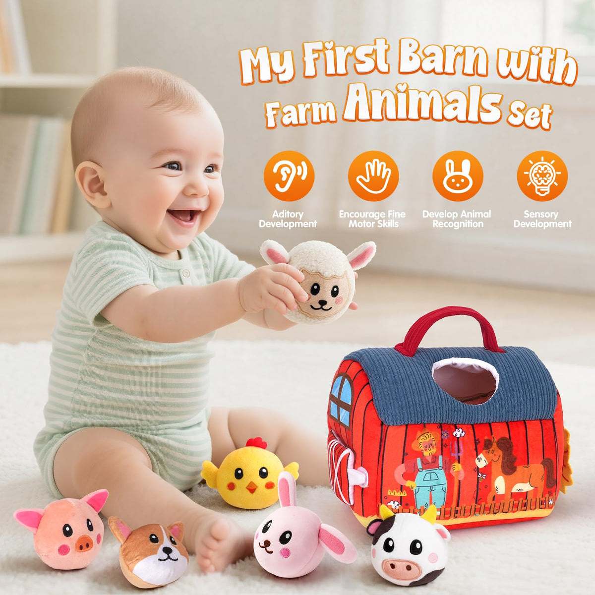 JOYSINTOY montessori sensory rattle to stimulate hearing and exploration