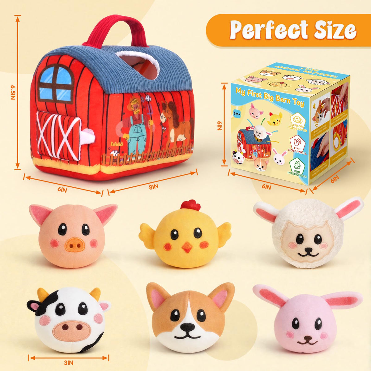 JOYSINTOY portable barn with handle for travel on the go
