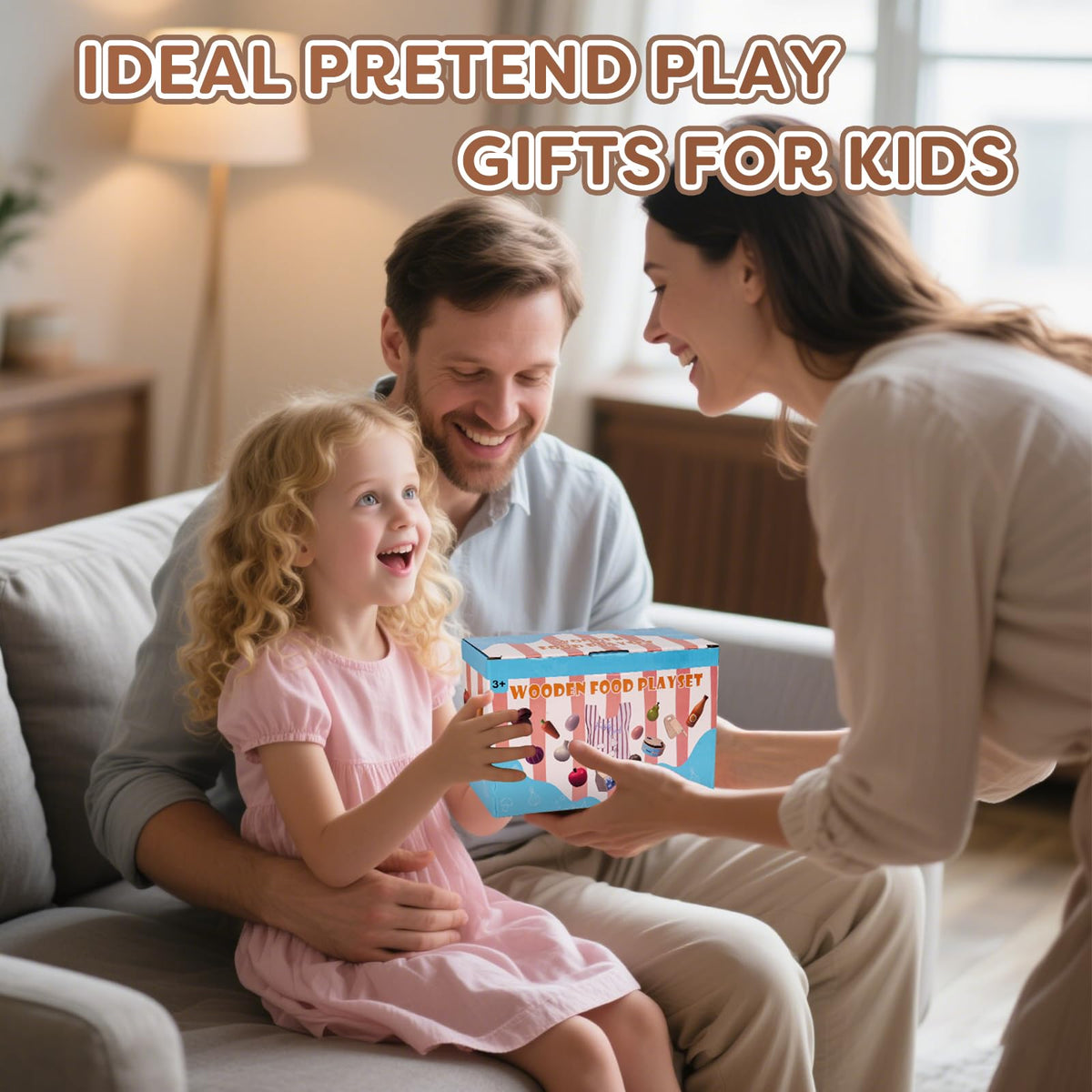 JOYSINTOY wooden knife and cutting board shown for safe slicing play.
