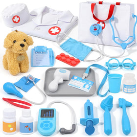 JOYSINTOY doctor kit with bag supports organized pretend play for toddlers.