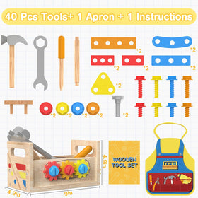 JOYSINTOY hammer and screwdriver set for hands-on STEM-inspired pretend play.