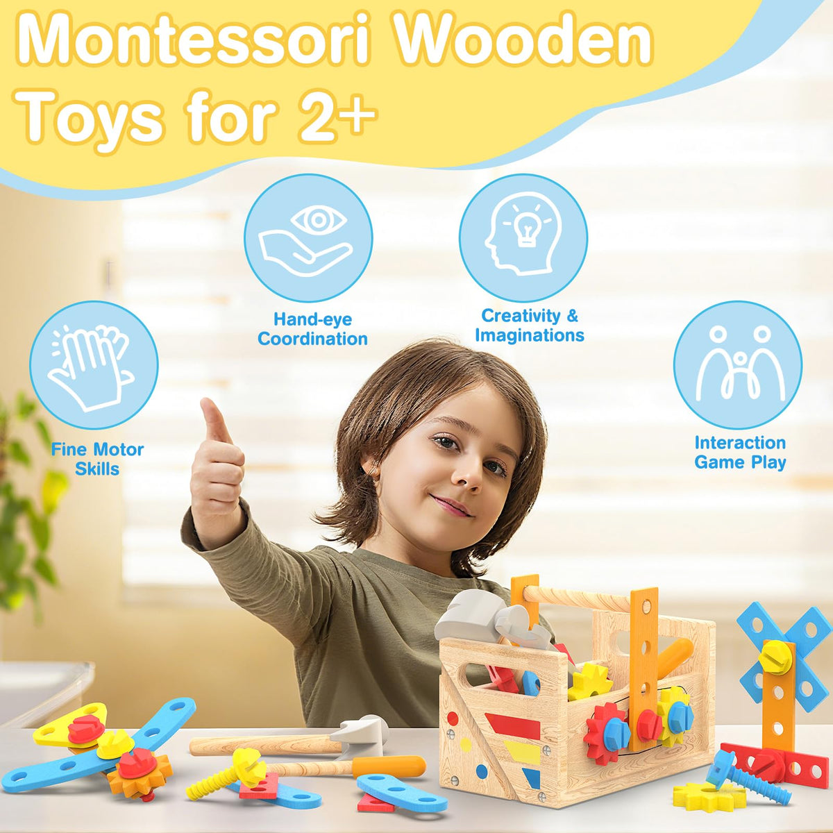 JOYSINTOY toddler construction kit makes birthdays more engaging.