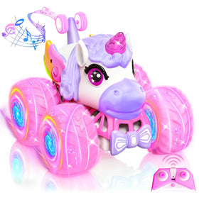 JOYSINTOY unicorn RC car with 360-degree spin for imaginative indoor play