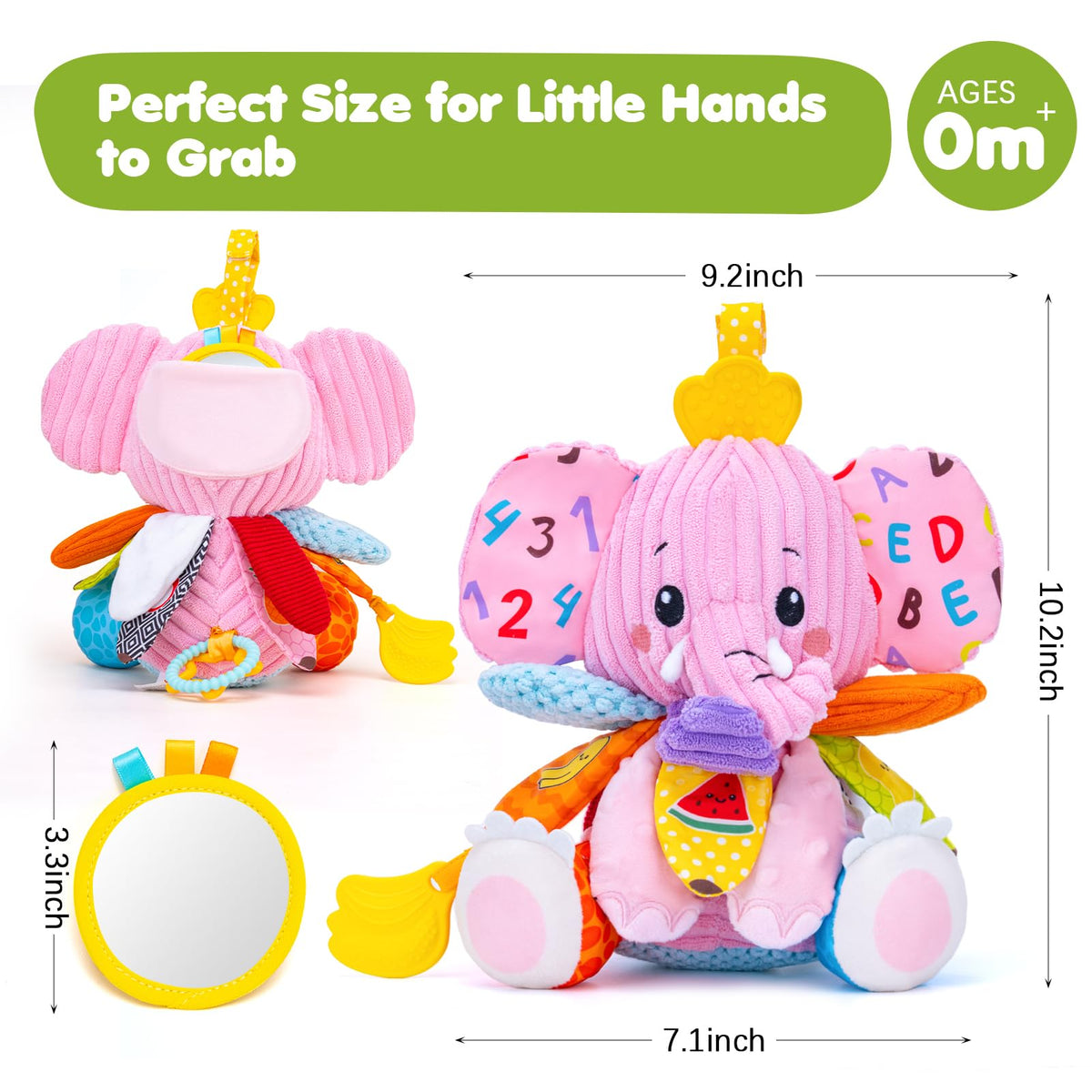 JoySpark Elephant Bells and Squeaks adds musical cues for curious babies.