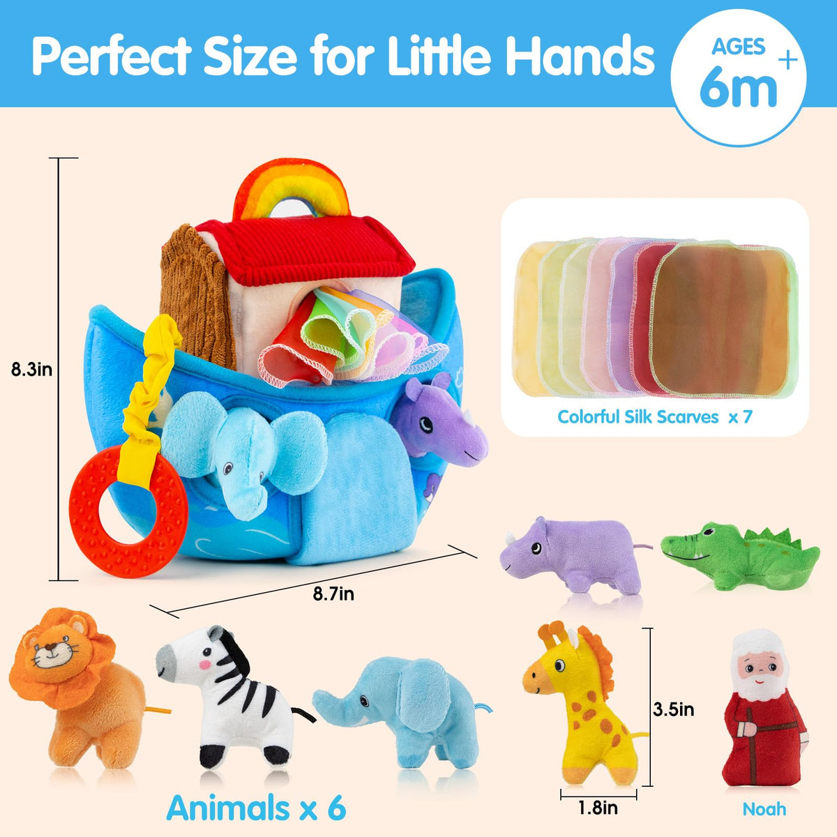 JoySpark Noah's Ark top handle for easy carrying on trips.
