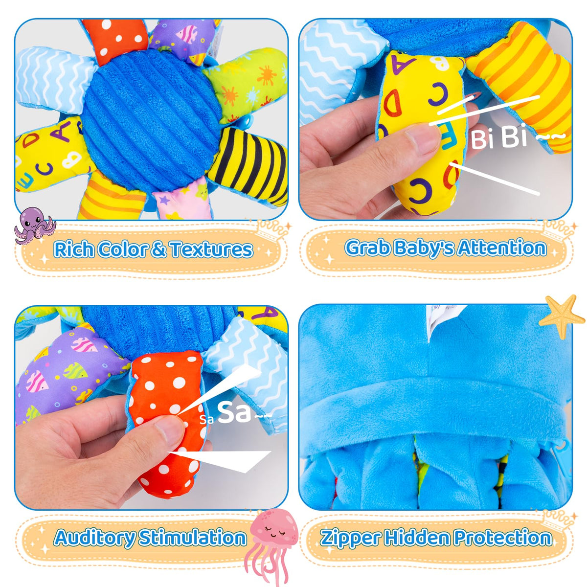 JoySpark Toys crawling octopus invites babies to chase and explore.