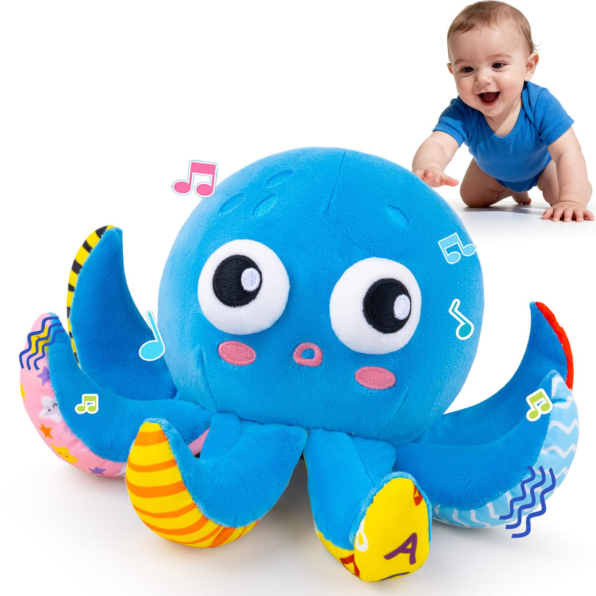 JoySpark Toys dancing octopus plush promotes movement and engagement.