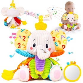 JoySpark Toys elephant crinkle-inside invites early auditory exploration for babies