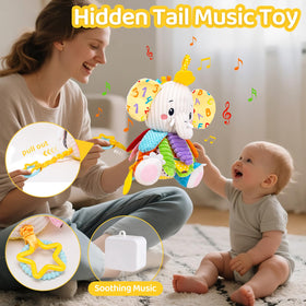 JoySpark Toys elephant texture flaps foster tactile curiosity and crinkle cues