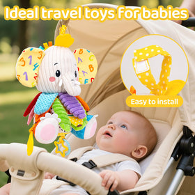 JoySpark Toys elephant travel-friendly design supports on-the-go play and comfort