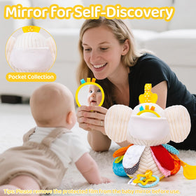 JoySpark Toys elephant tummy-time mirror encourages head lifting and self-viewing during tummy time