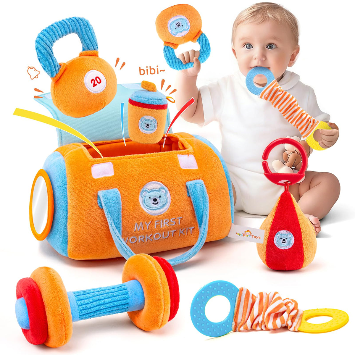 JoySpark Toys gym bag with crinkle texture and mirror for self-recognition