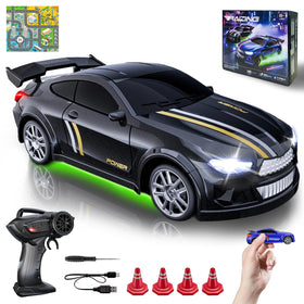 JoySpark Toys mini RC drift car 1:64 with LED lights for night driving