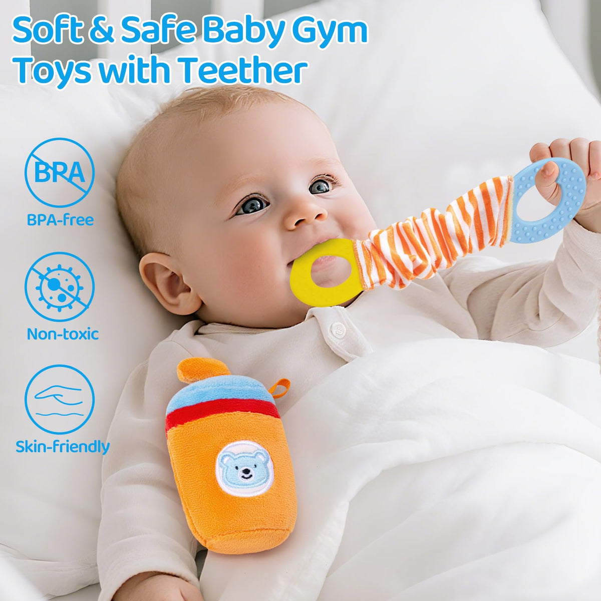 JoySpark Toys punching bag rattle for grasping and shaking fun