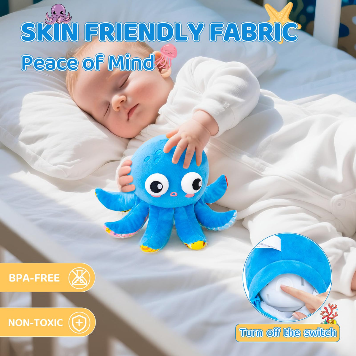JoySpark Toys soft plush texture supports sensory exploration.