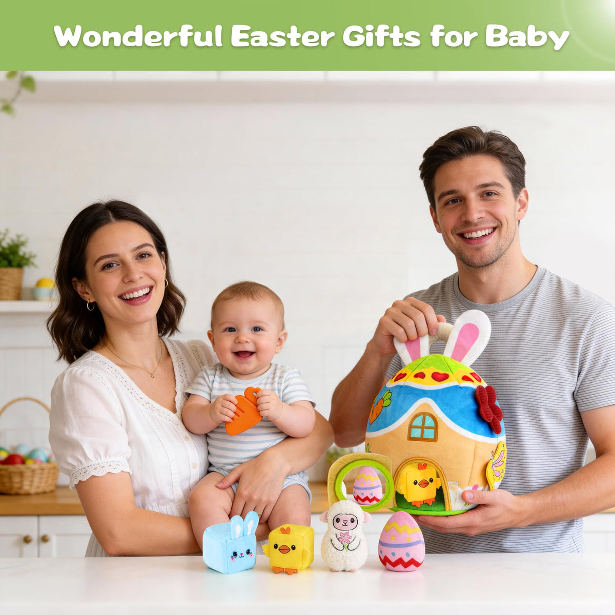 JoySpark Toys travel-friendly bunny house with built-in handle