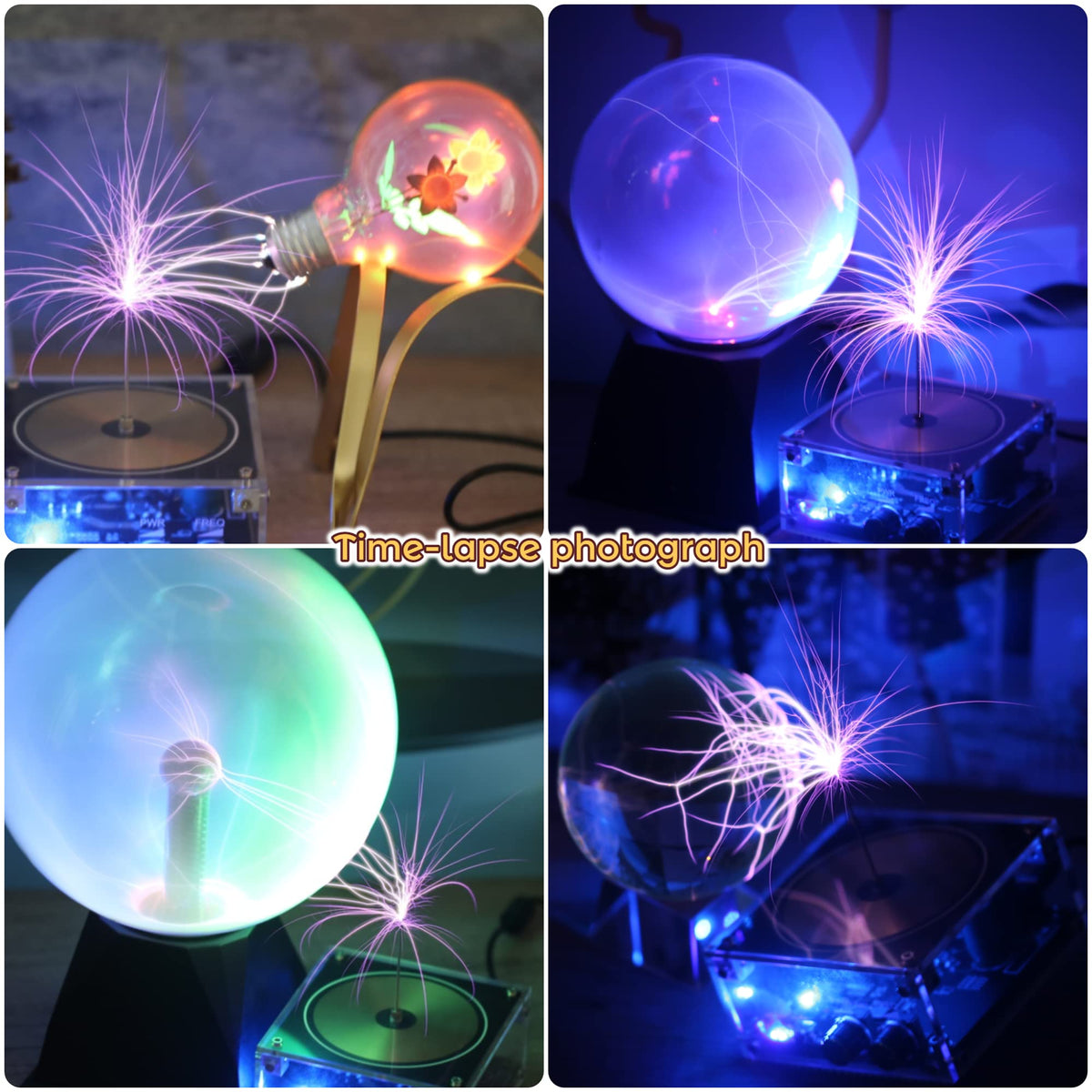 Joytech BT Music Tesla Coil arc glow during operation for demos.