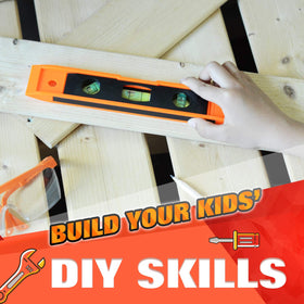 JoyTown Kids Real Tool Set safety glasses protect eyes during DIY sessions.