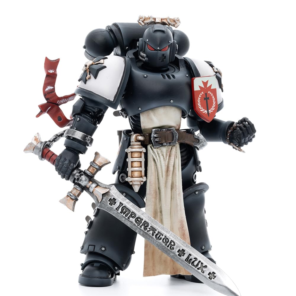JOYTOY 1/18 Black Templars Rolantus front view ideal for display and collecting.