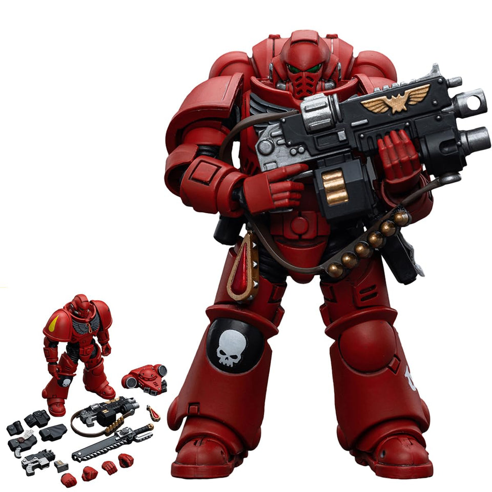JOYTOY Blood Angels Intercessor poseable figure for dynamic display.