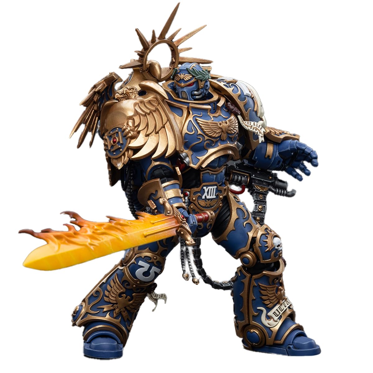 JOYTOY Ultramarines Guilliman figure front view highlighting premium sculpt and vintage finish.