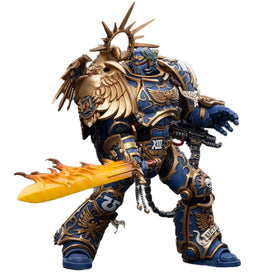 JOYTOY Ultramarines Guilliman figure front view highlighting premium sculpt and vintage finish.