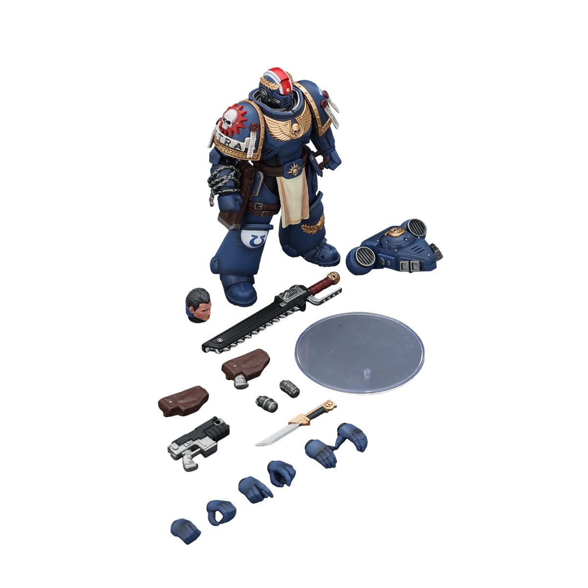 JOYTOY Ultramarines Titus head swap option enables varied poses