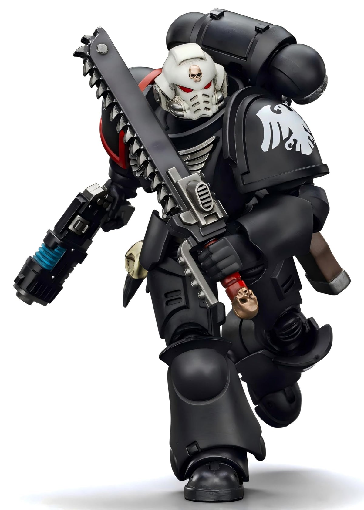 JOYTOY Raven Guards Ashan articulated figure showing full range of motion.