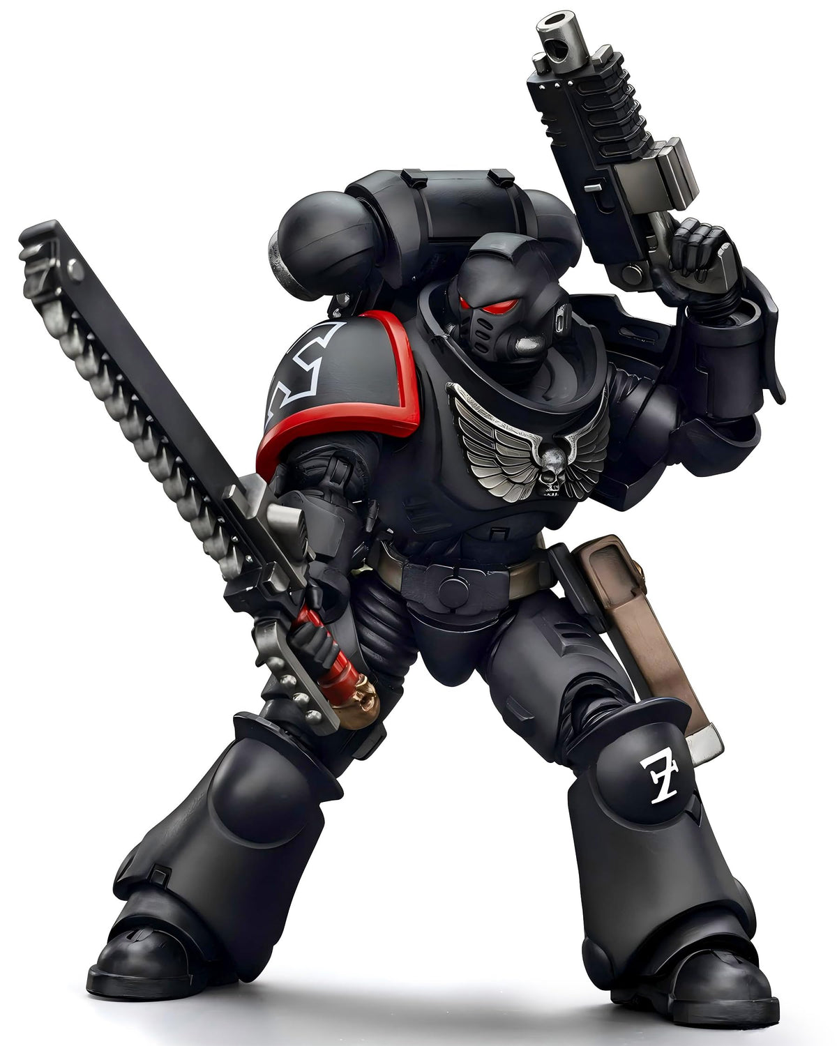JOYTOY Raven Guards Ashan close-up armor detailing for photography and diorama setups.