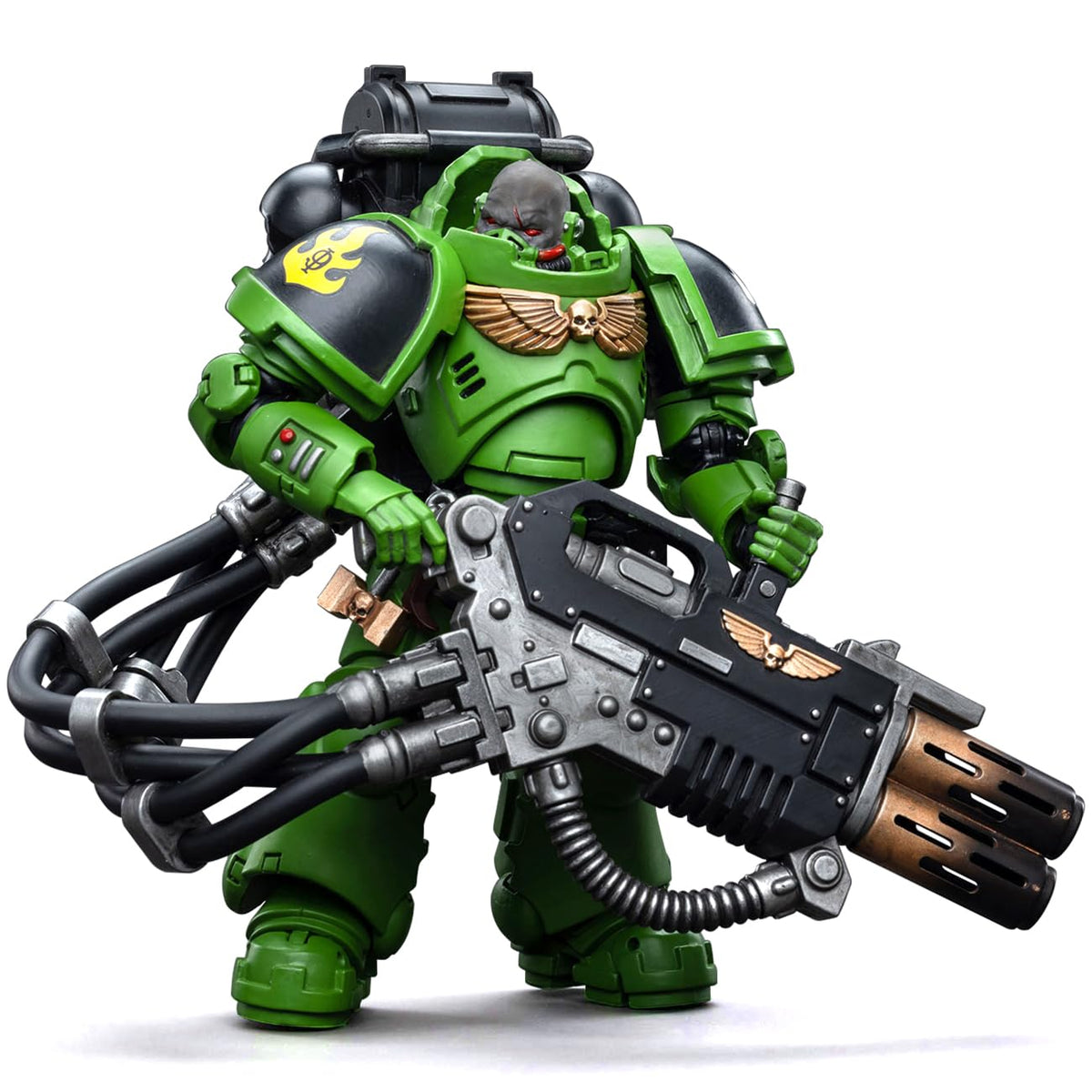 JOYTOY Brother Xavak battle-ready pose boosts shelf presence.