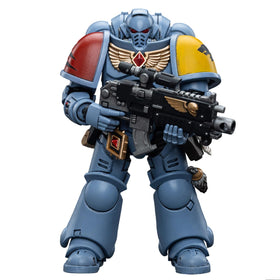 JOYTOY Space Wolves Intercessors figure poseable for dynamic display.