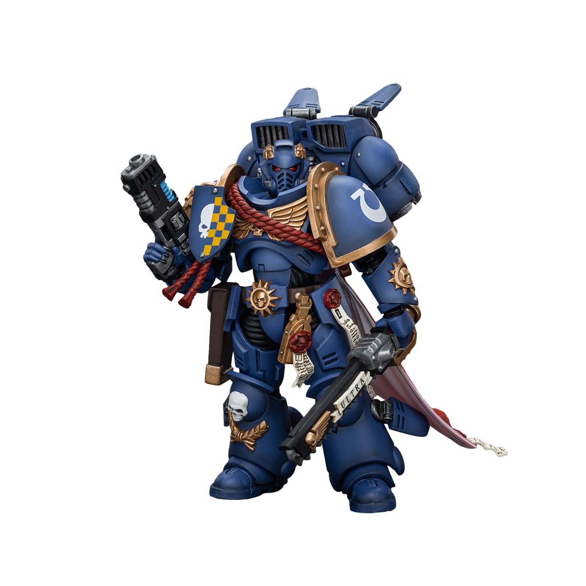 JOYTOY Ultramarines Captain jump pack in action pose for dynamic display.