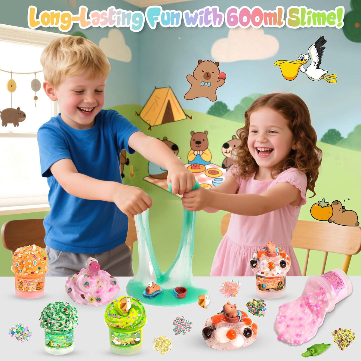 Joytry Capybara Slime Kit add-ins capybara charms for creative mixes.