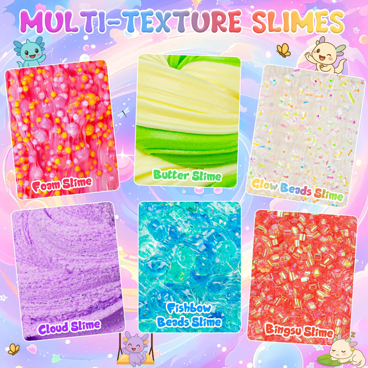 Joytry crunchy slime texture close-up with satisfying crackle.