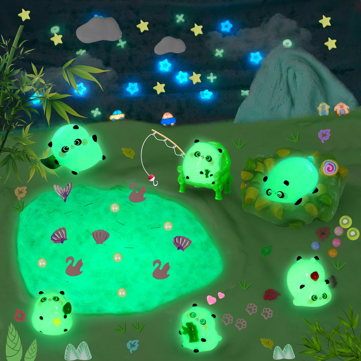 Joytry Panda Slime Glow-in-the-Dark variant that shines after light exposure