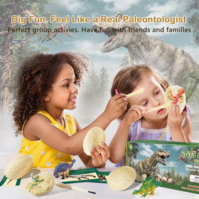 Joyvalley Dino Eggs kit knowledge cards for fun dinosaur learning during play.