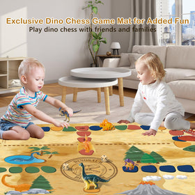 Joyvalley Dino Eggs XL dino chess mat supports cooperative, imaginative play.