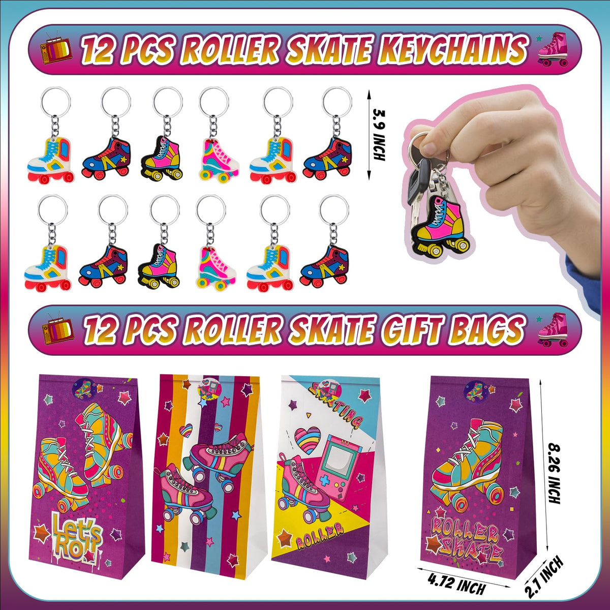 Joyvorite roller-skate stickers pack vibrant decals for loot bags.
