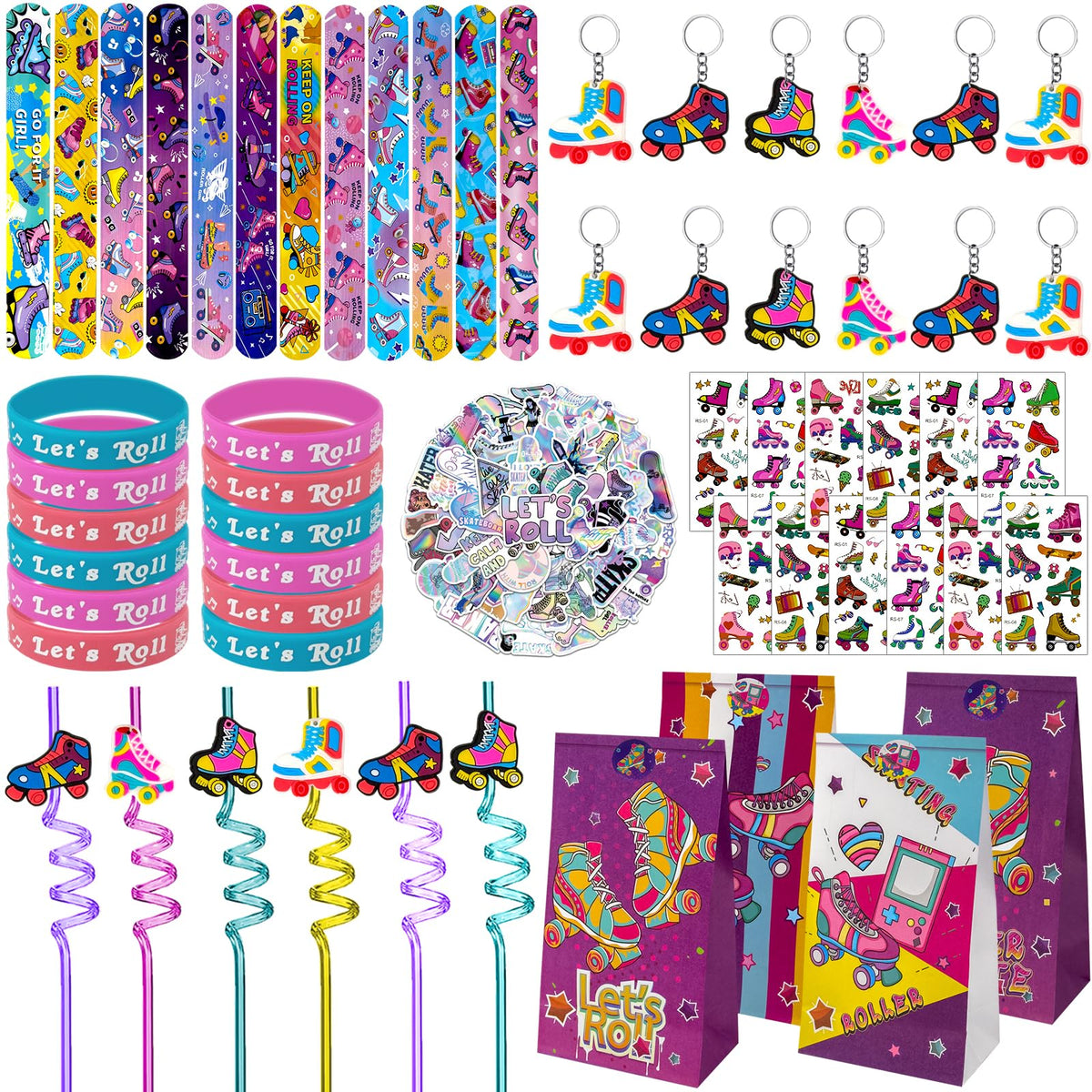 Joyvorite roller-skate straws for party drinks, perfect for themed celebrations.