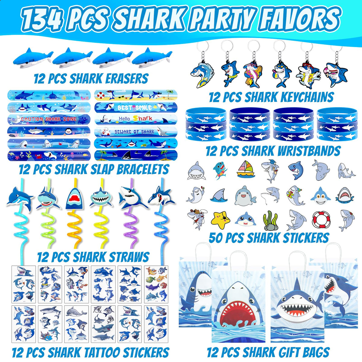 Joyvorite shark slap bracelets add colorful wearable party essentials