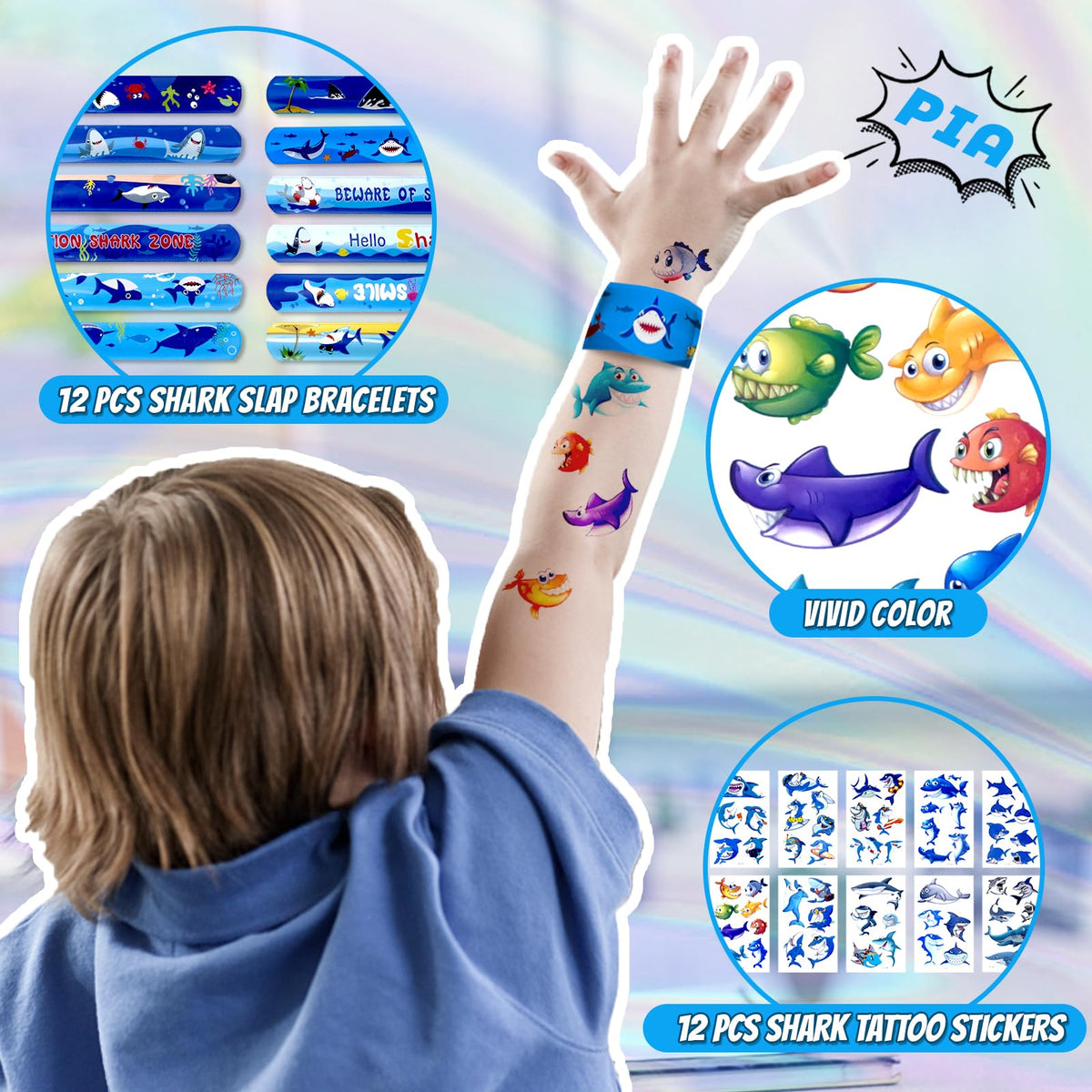 Joyvorite shark tattoo stickers add ocean-themed decorations