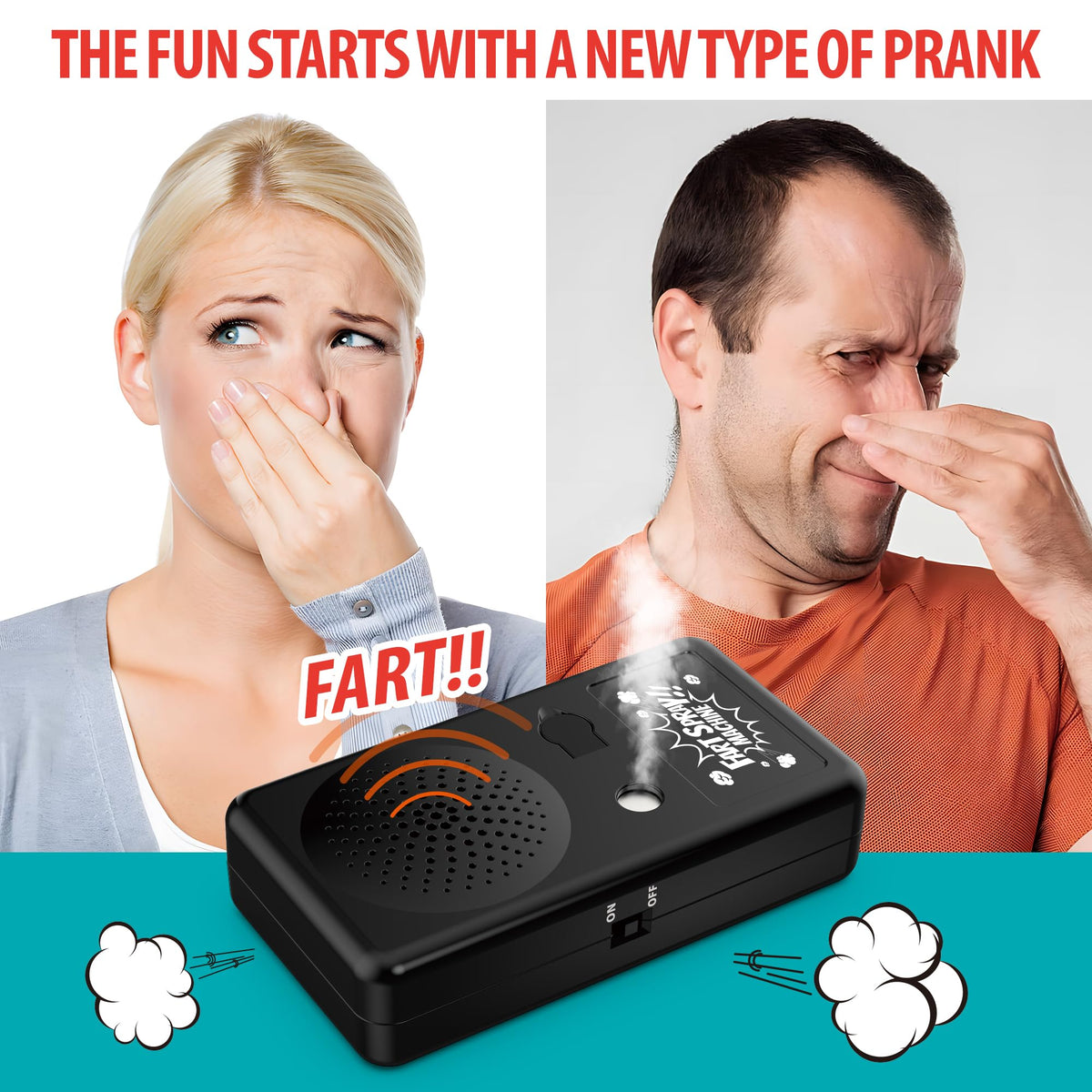 Joywhiz remote-control fart spray ready for pranks from a distance.