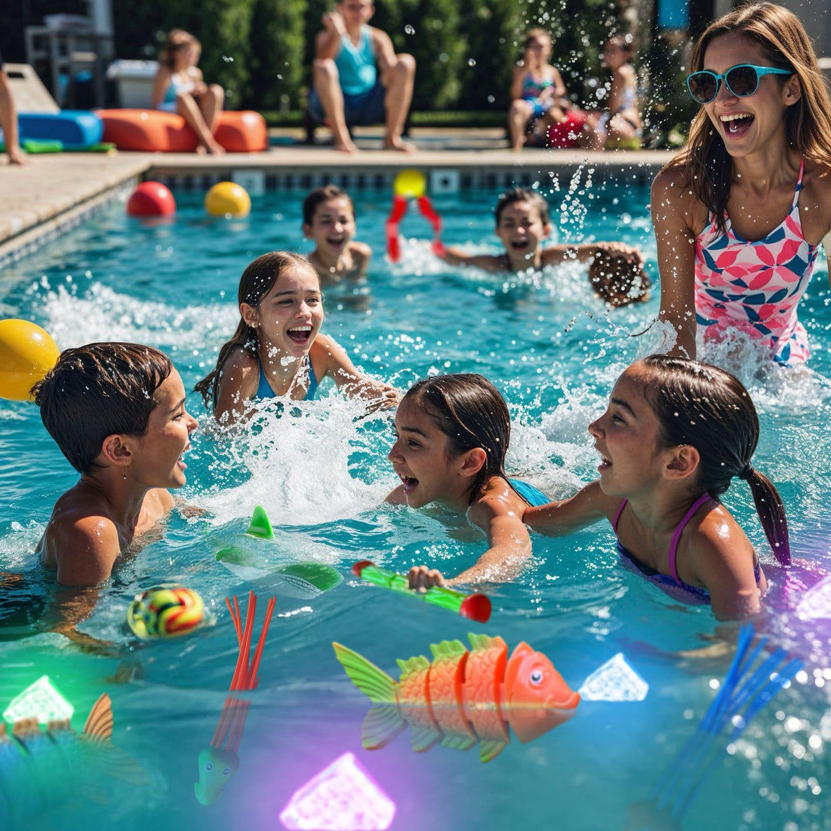 JoyX storage bag keeps toys organized for easy pool cleanup