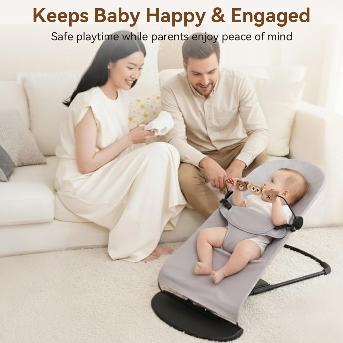 Joyxzacp toy bar is easy to clean with a damp cloth