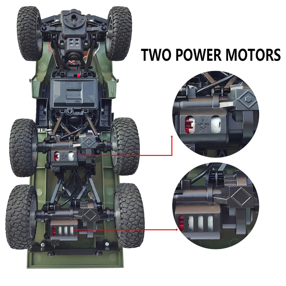 JPJCOOY RC Military Truck 6x6 night operation with LED lights