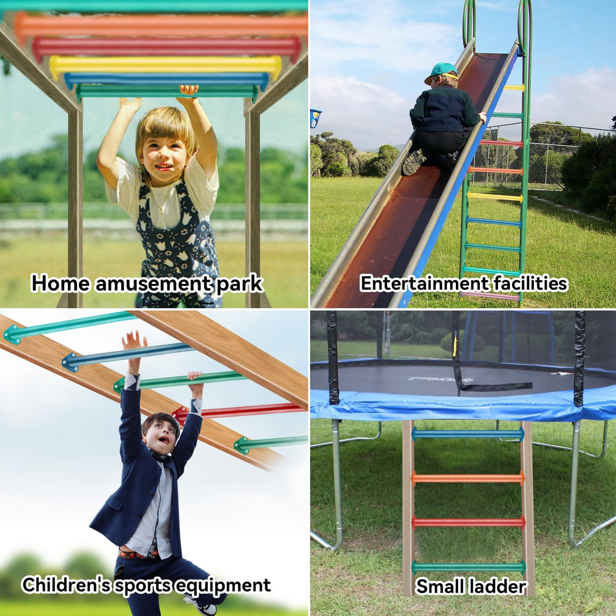 JPOIP orange seven-color monkey bar with 22-inch length for growing children